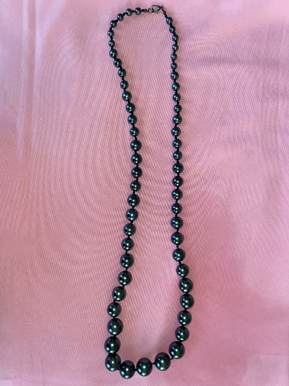 Gunmetal Gray Pearl Necklace Long Silver Small Medium Large Black Natash Couture